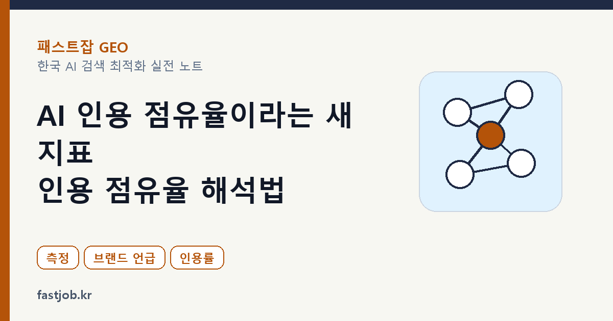 AI 인용 점유율이라는 새 지표 — 인용 점유율 해석법 썸네일