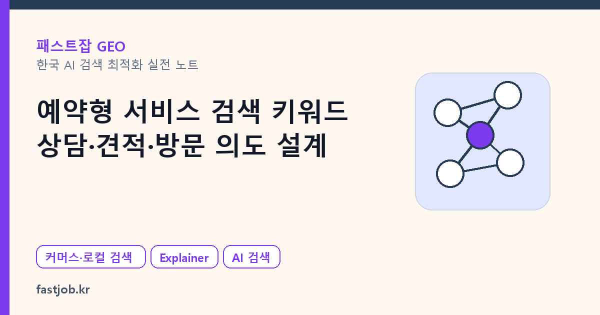 예약형 서비스 검색 키워드 — 상담·견적·방문 의도 설계 대표 이미지