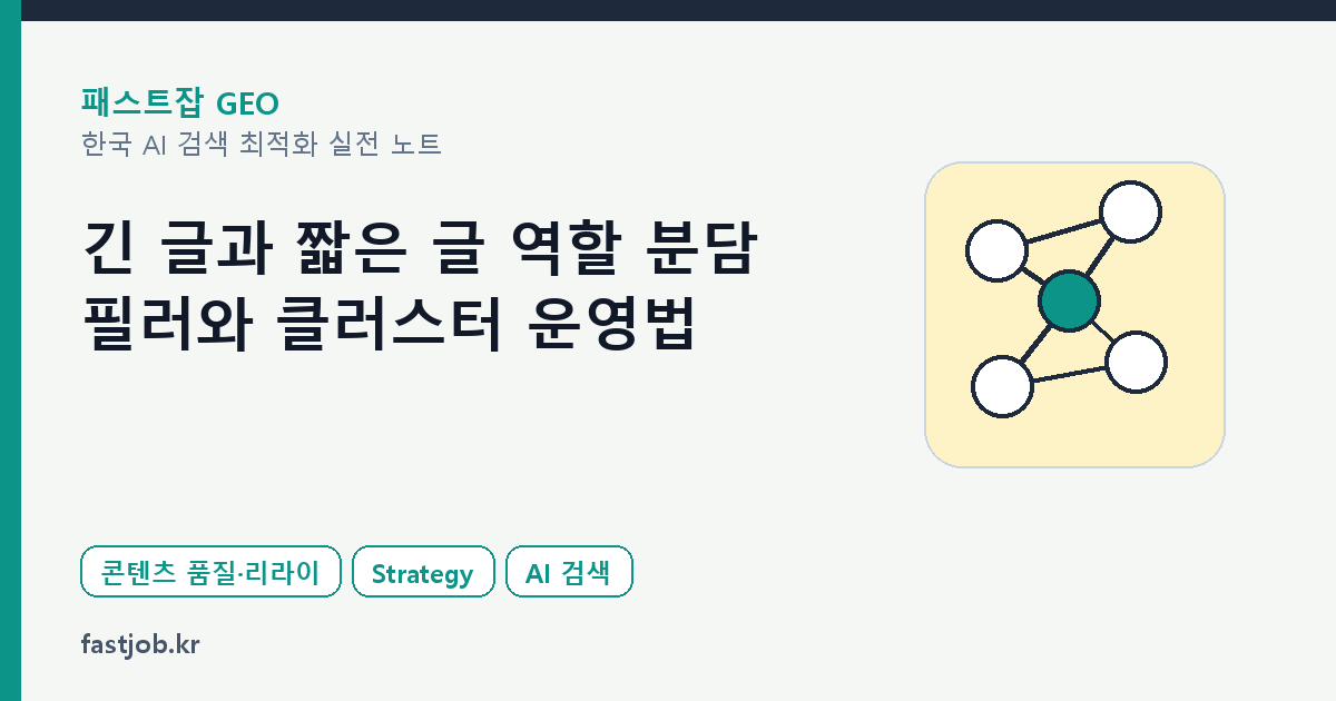 긴 글과 짧은 글 역할 분담 — 필러와 클러스터 운영법 대표 이미지