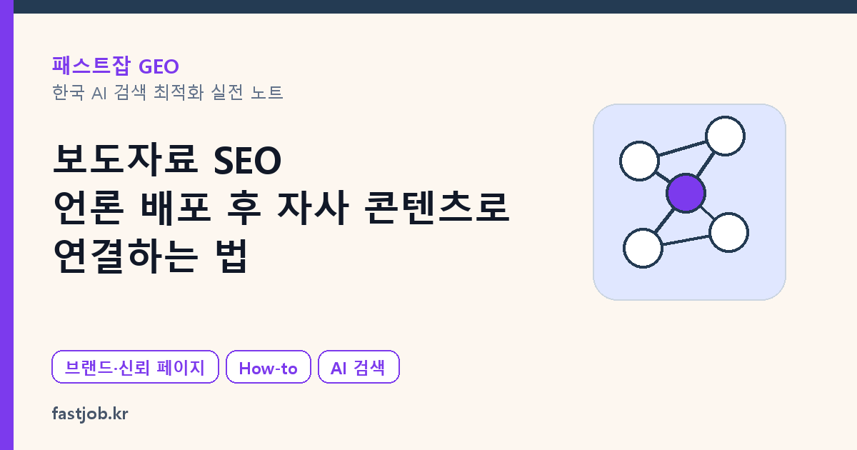 보도자료 SEO — 언론 배포 후 자사 콘텐츠로 연결하는 법 대표 이미지