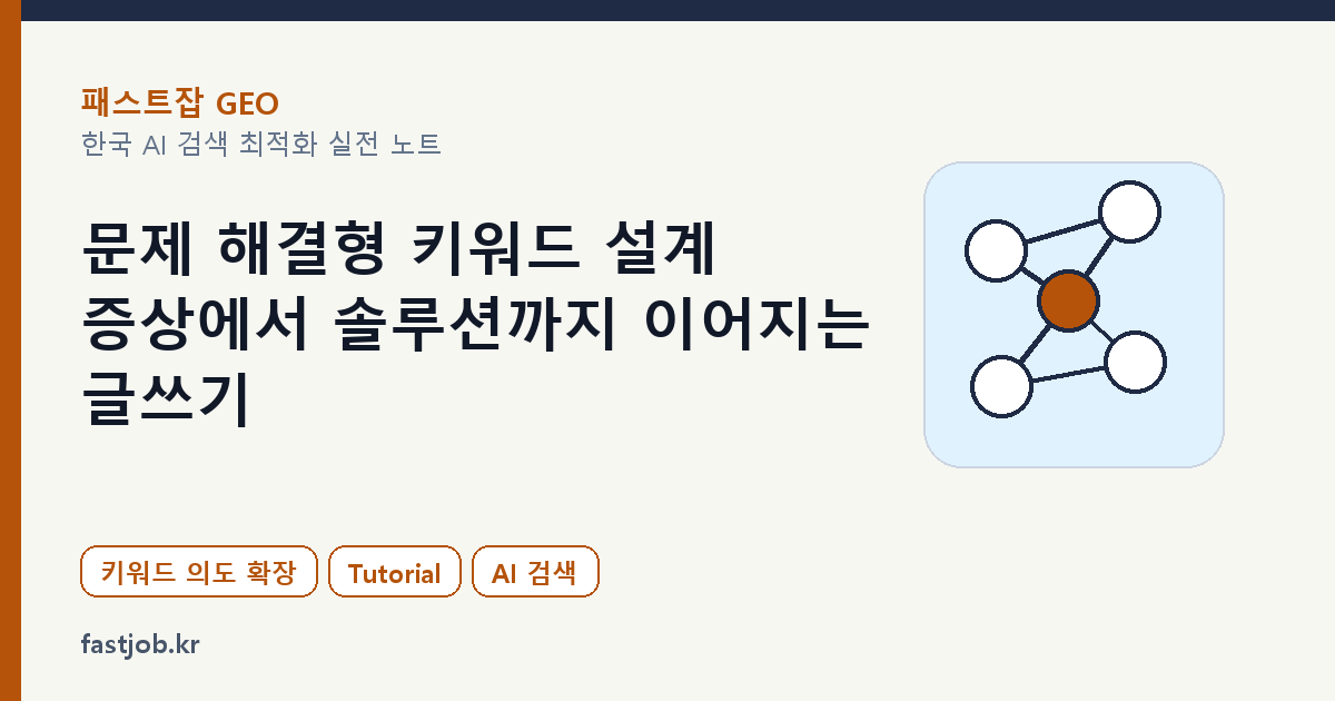 문제 해결형 키워드 설계 — 증상에서 솔루션까지 이어지는 글쓰기 대표 이미지