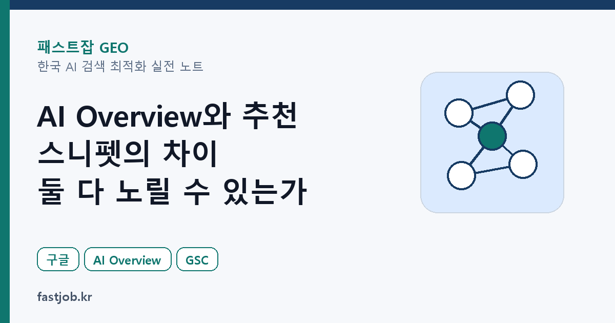 AI Overview와 추천 스니펫의 차이 — 둘 다 노릴 수 있는가 썸네일